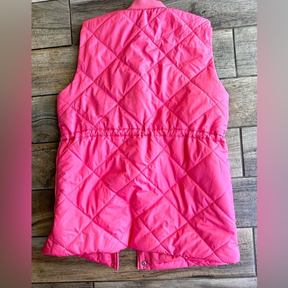 European Brand Pieces Puffer Style Vest Jacket sz L True Pink - Picture 10 of 14